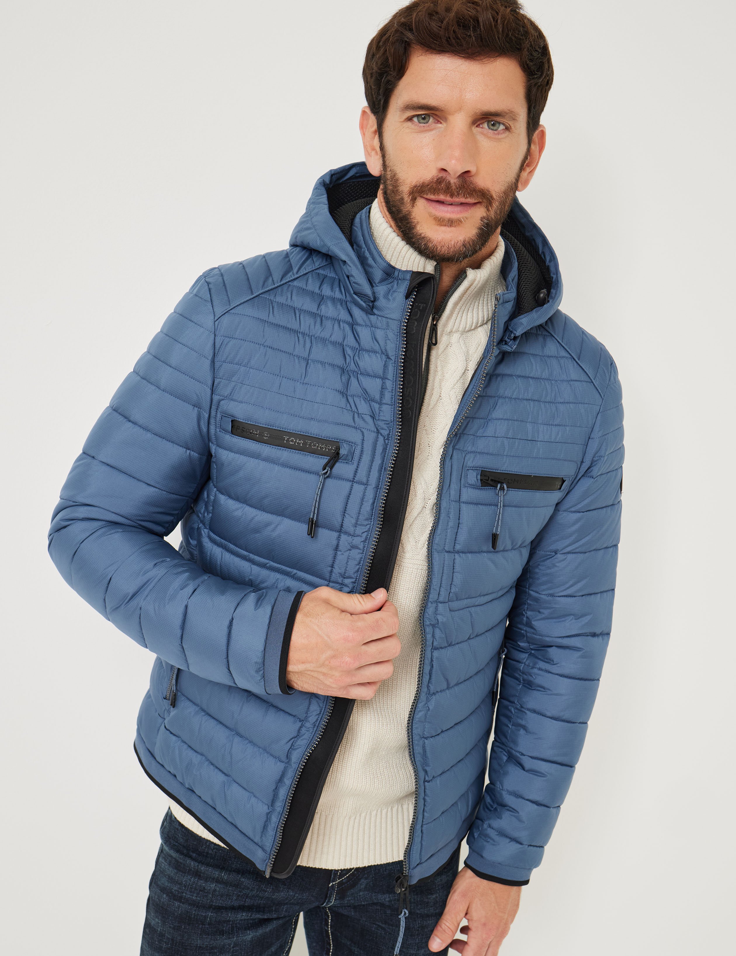 Leicht wattierte Kapuzen-Steppjacke