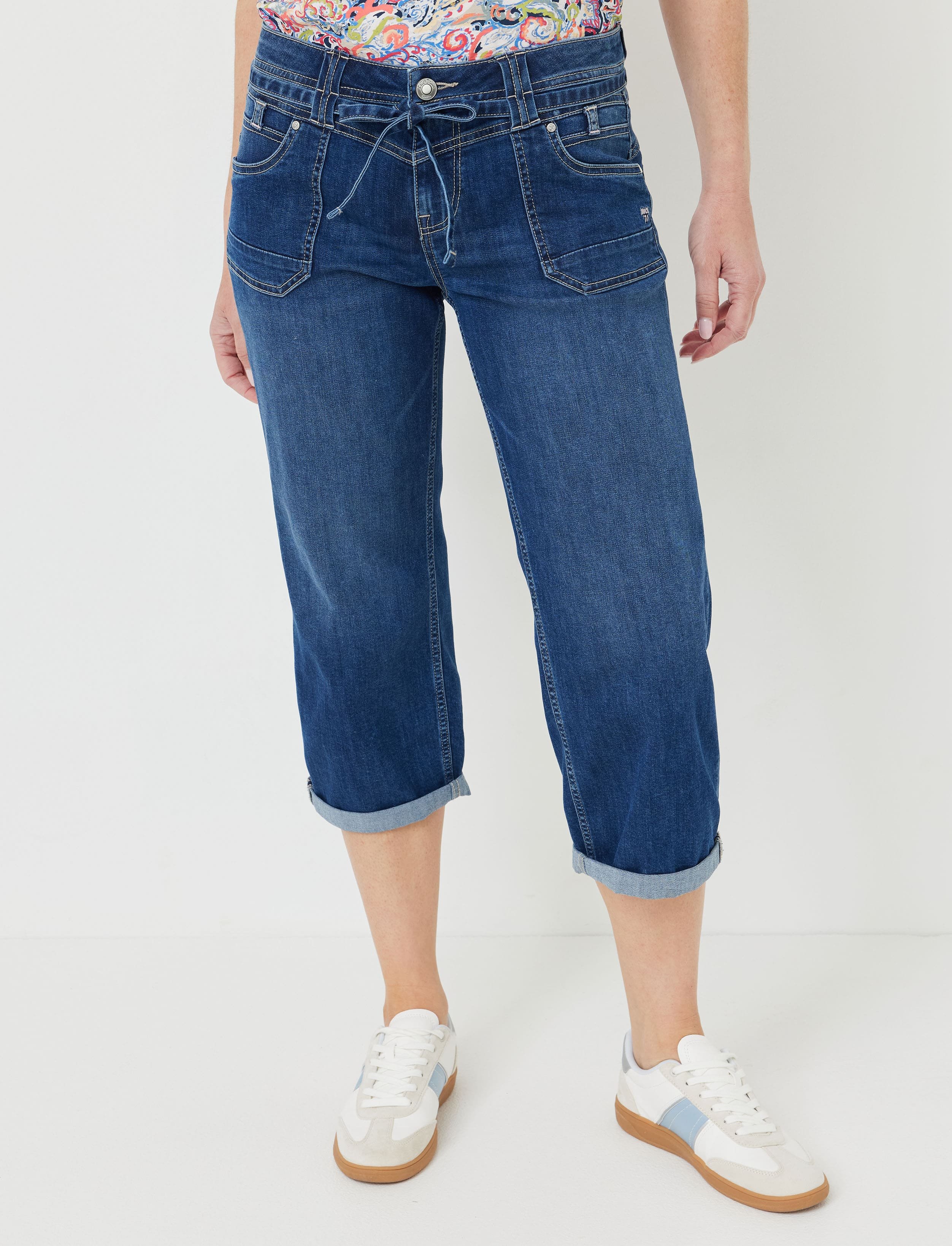 Straight Fit Jeans mit 7/8 Länge