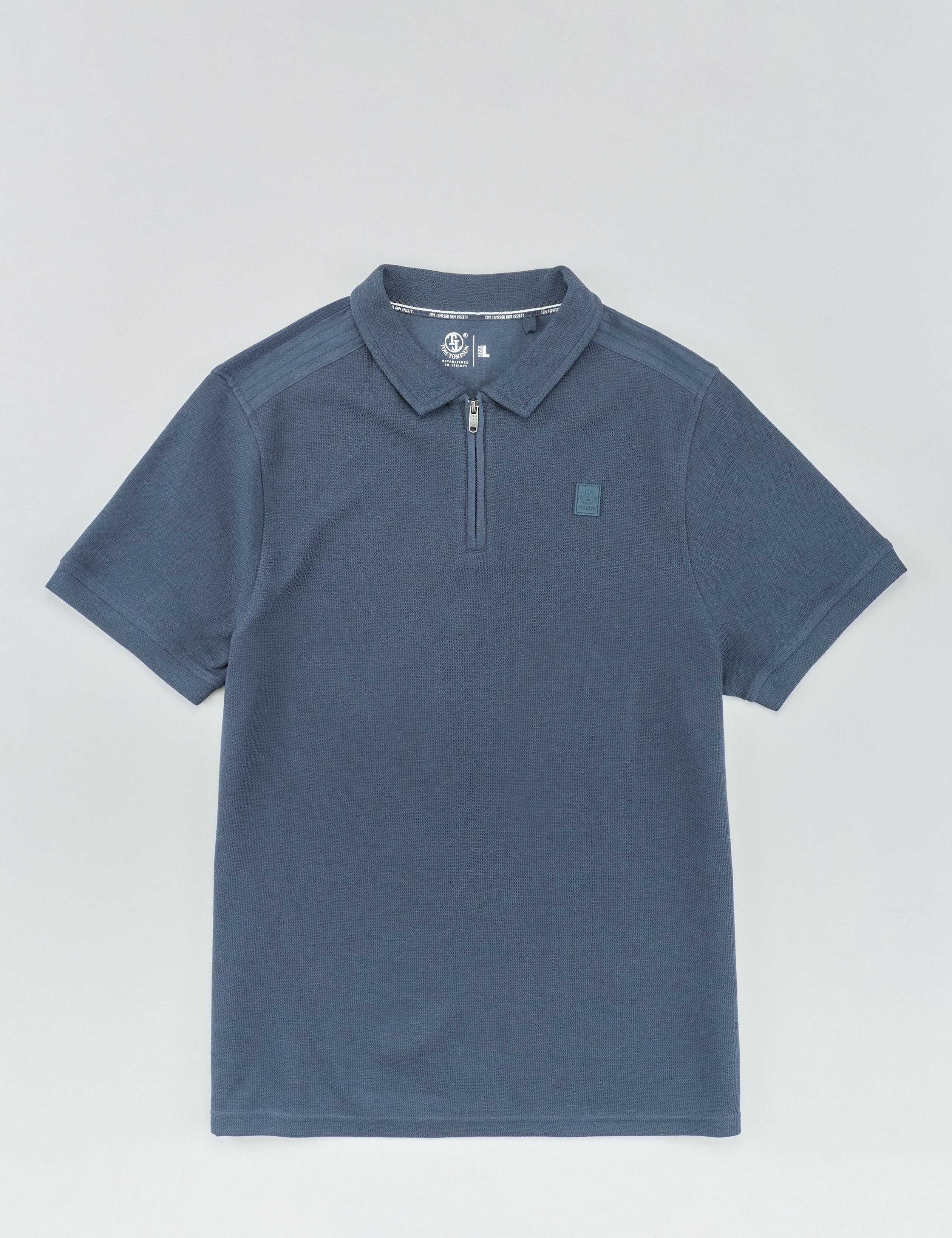 Struktur Poloshirt mit Zip