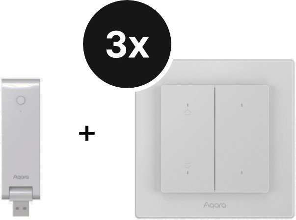 Aqara Starter Set Rollladensteuerung - mit Hub M100 und 3 Shutter Switch H2