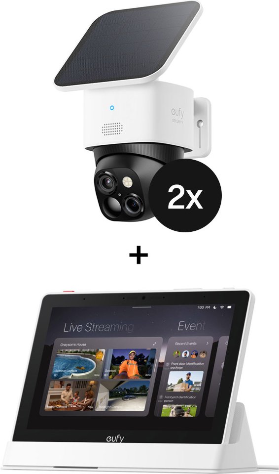 eufy SoloCam S340 - 2er-Set + Smart Display E10