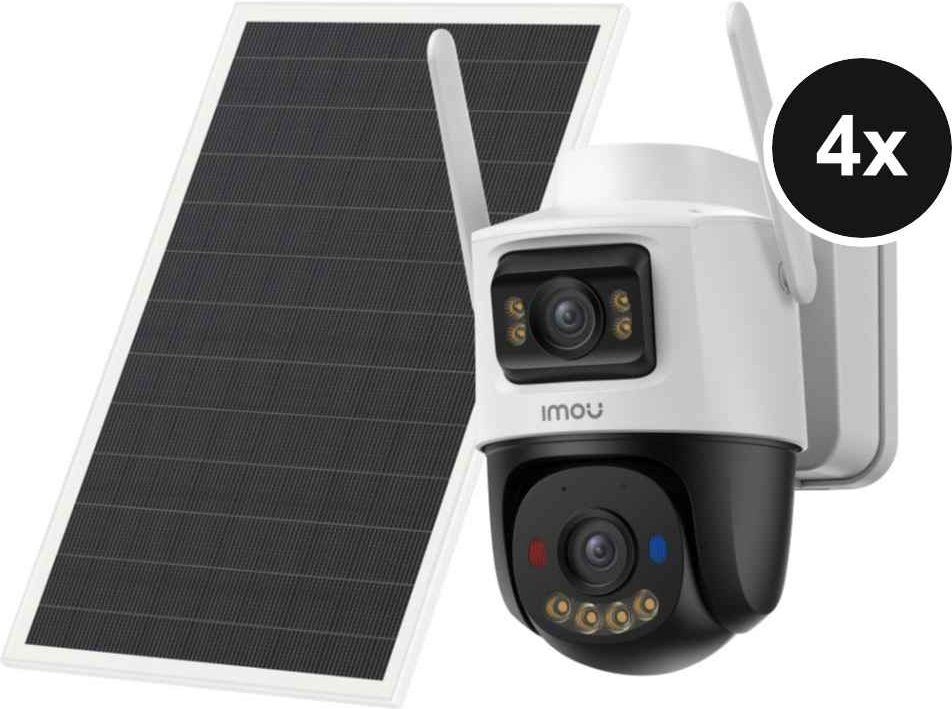 Imou AOV Dual Kit 5+5MP - 10MP Dual-Lens WLAN & 4G Außenkamera mit Solarpanel & Always-On-Video - 4er-Set