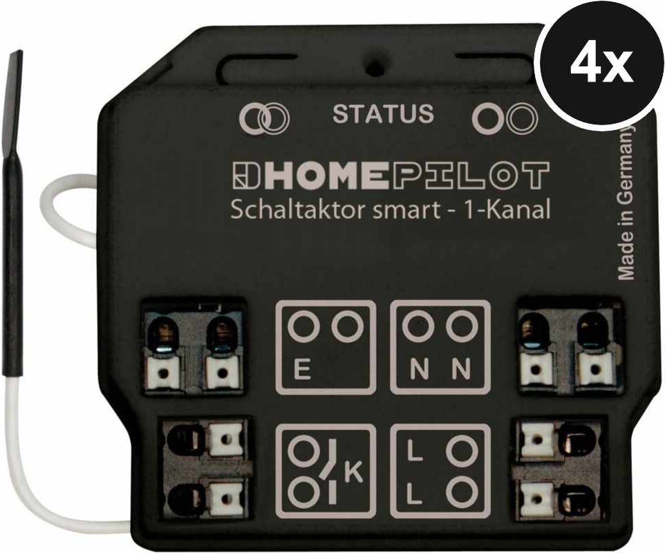 HOMEPILOT Schaltaktor smart 1-Kanal - 4er-Set