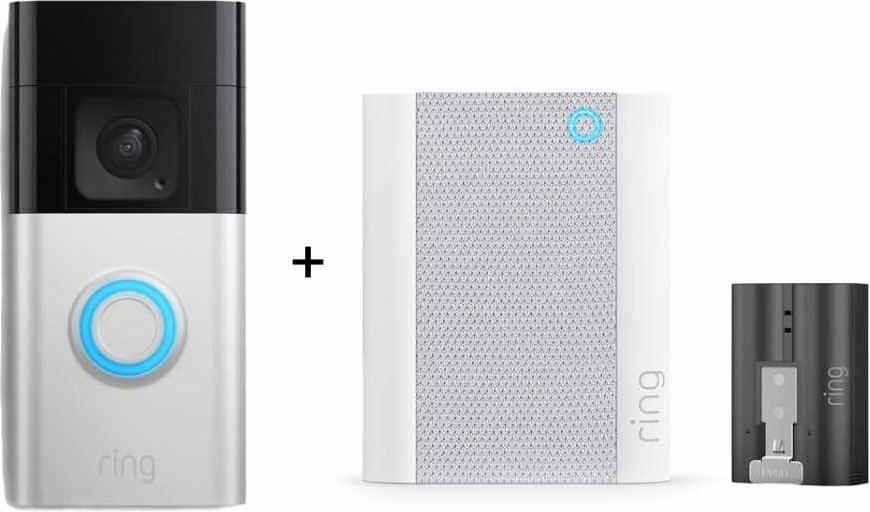 Ring Battery Video Doorbell Plus + Chime Gen 2 + Ring Quick Release Battery