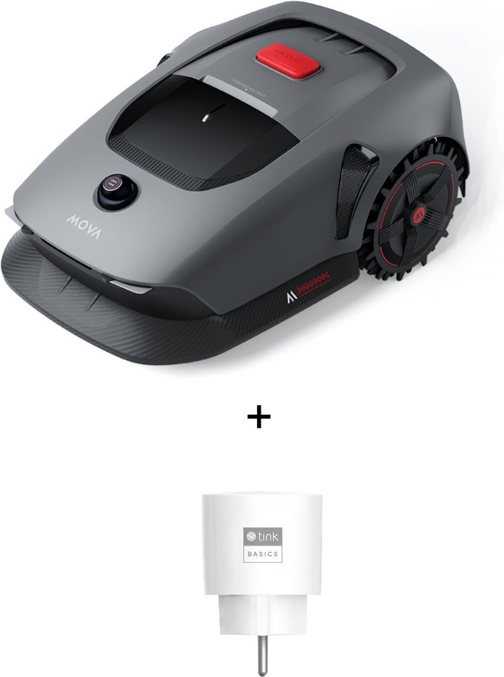 Mova 1000 - Mähroboter ohne Begrenzungsdraht + tink Basics Smart Plug