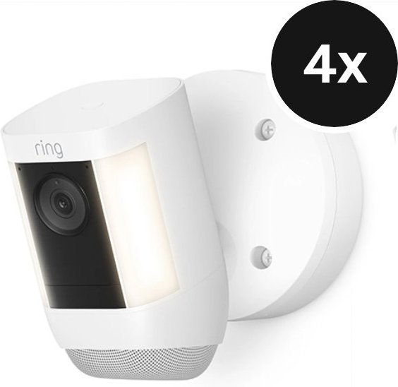 Ring Spotlight Cam Pro Wired - 4er-Set (+GRATIS Hombli Lichterkette)