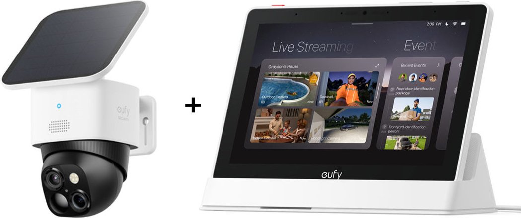 eufy SoloCam S340 - Dual Kamera Schwenk & Neige Outdoor Kamera + Smart Display E10