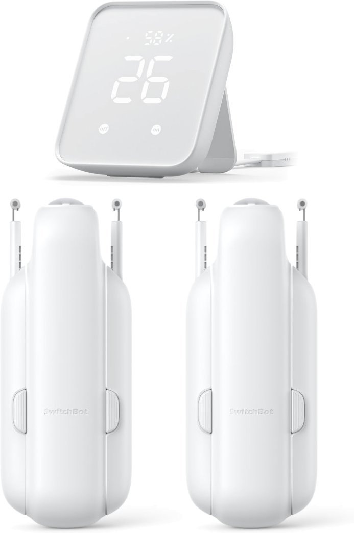 SwitchBot Curtain U-Rail V3 2-pack + Hub 2