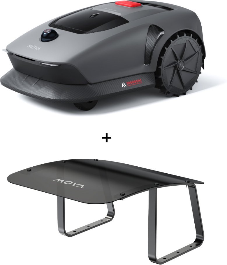 MOVA 600 Kit - Mähroboter ohne Begrenzungsdraht + Ersatzklingen, Radbürste und Garage