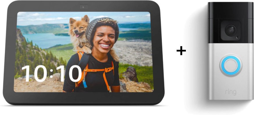 Amazon Echo Show 8 - 2023 + Ring Battery Video Doorbell Plus
