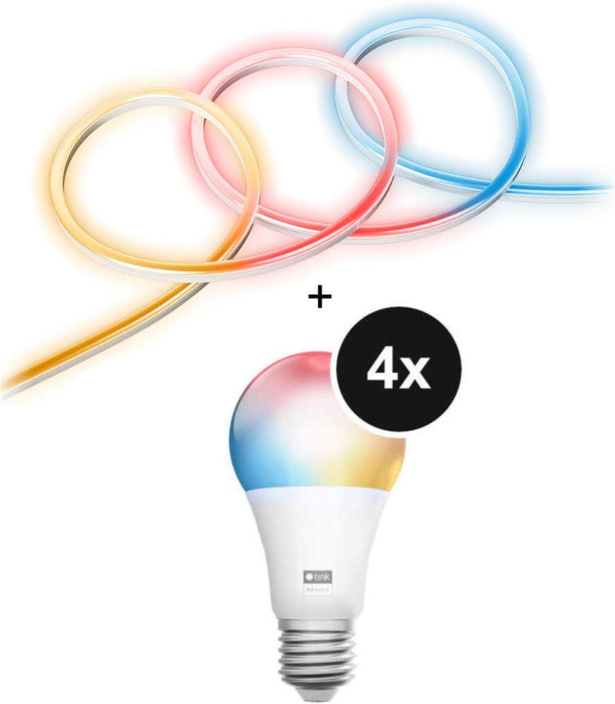tink Basics Set - mit Neon Light Strip + 4 White & Color E27 Bulb