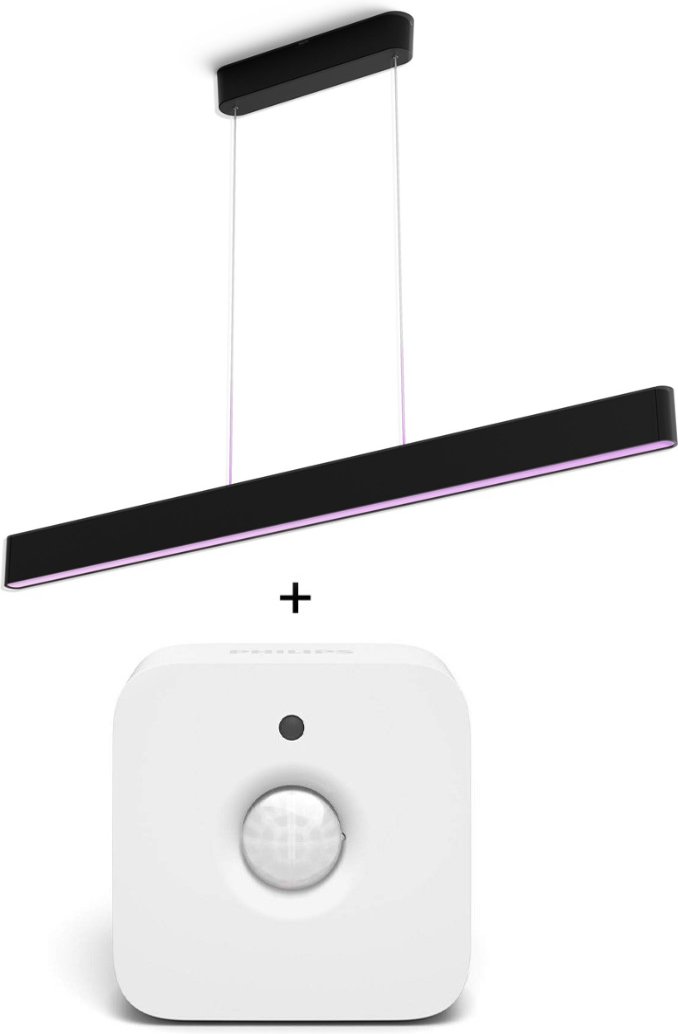 Philips Hue White & Color Ambiance Ensis Pendelleuchte 5500lm - Schwarz + Bewegungsmelder