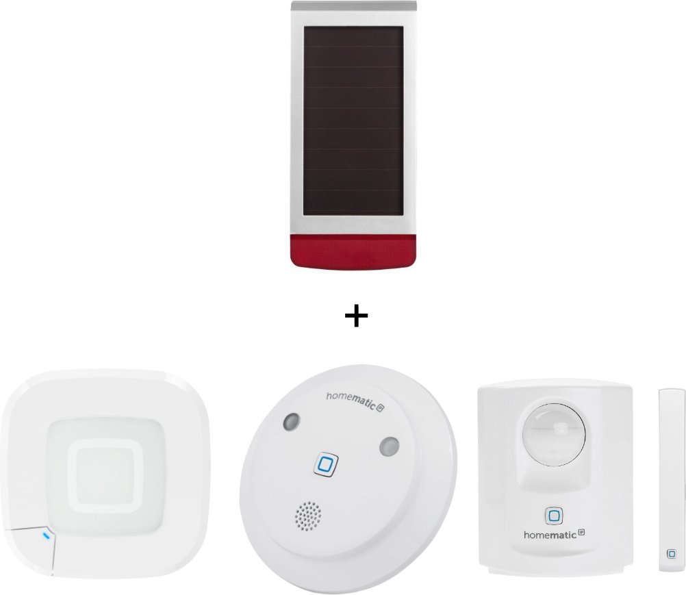 Homematic IP Starter Set Alarm + Alarmsirene Außen - mit Access Point 2 (+GRATIS Hombli Lichterkette)