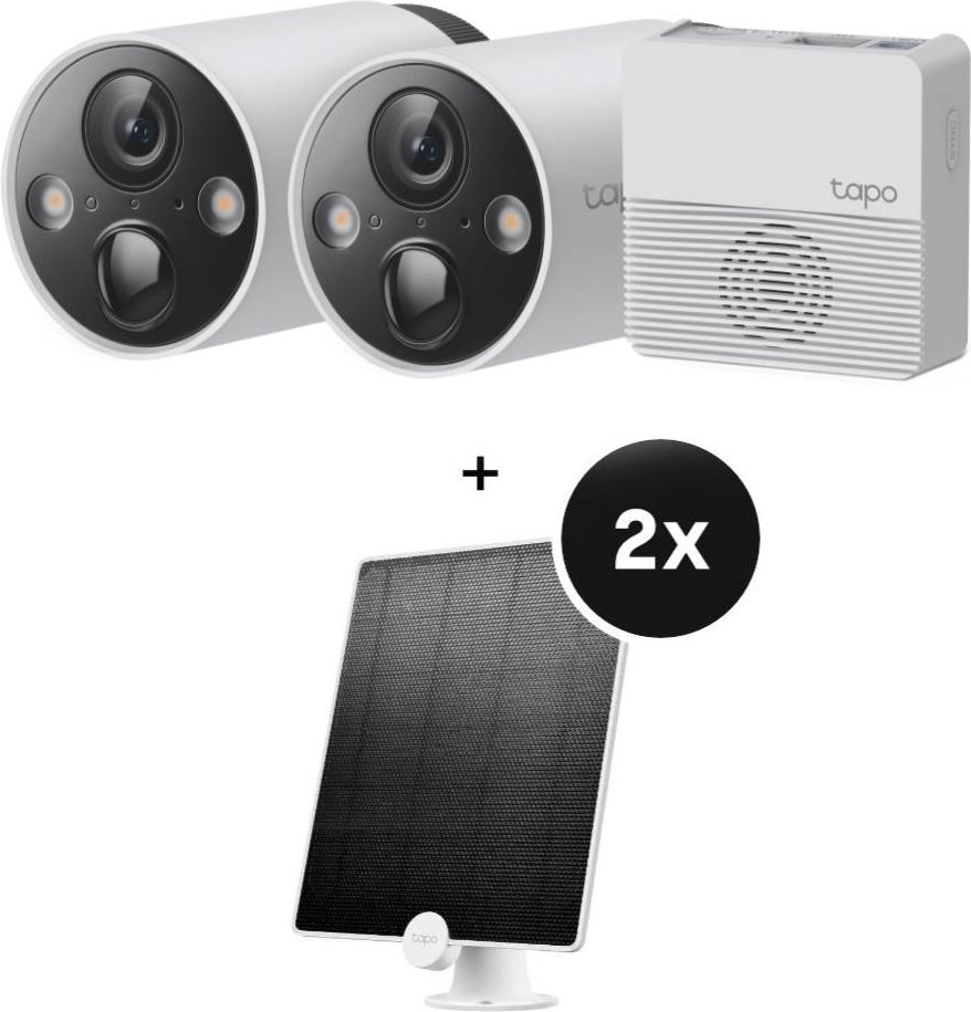 TP-Link Tapo C420S2 - Intelligentes 2-Kamera Sicherheitssystem + A200 Solarpanel 2er-Set