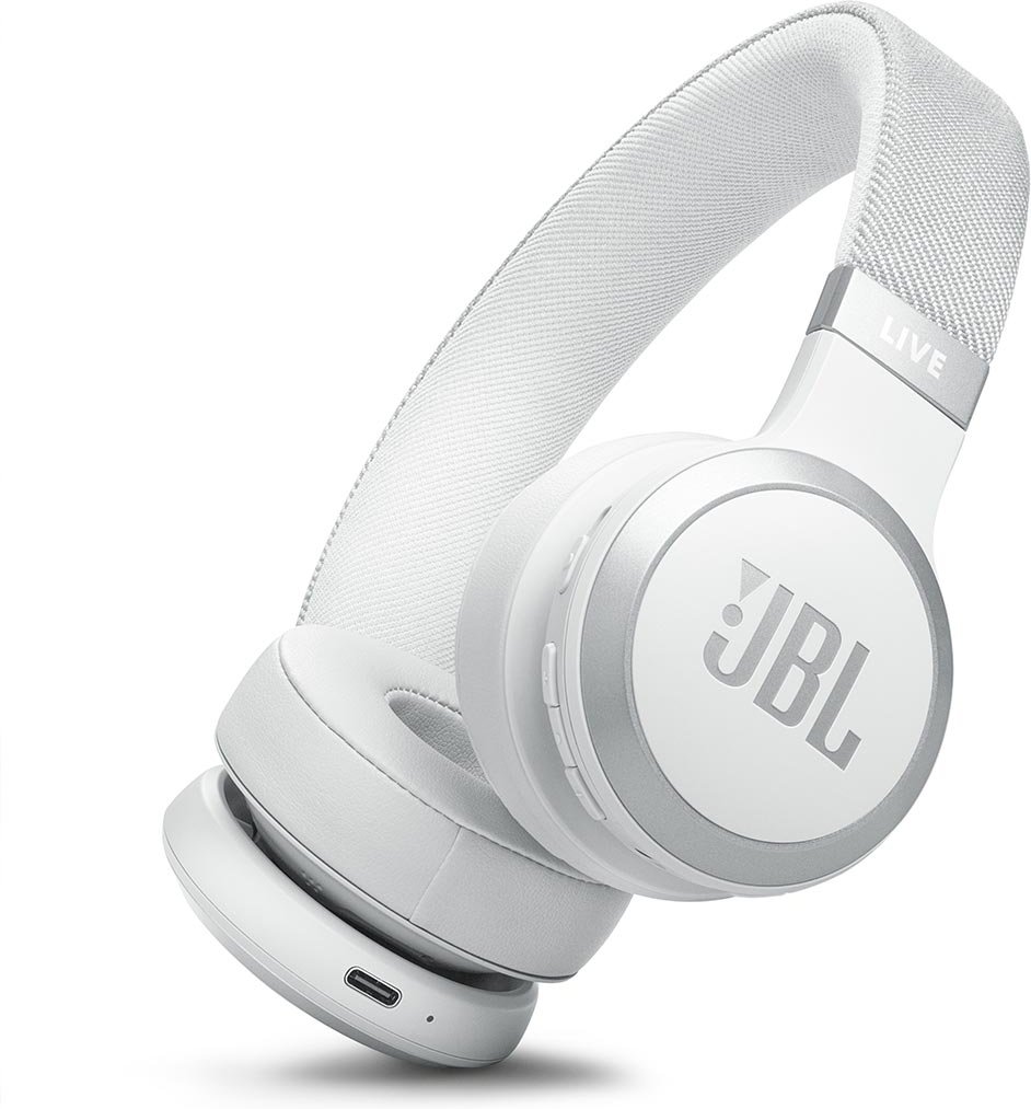 JBL Live 670NC - Kabelloser On-Ear Kopfhörer mit Noise Cancelling - Weiß
