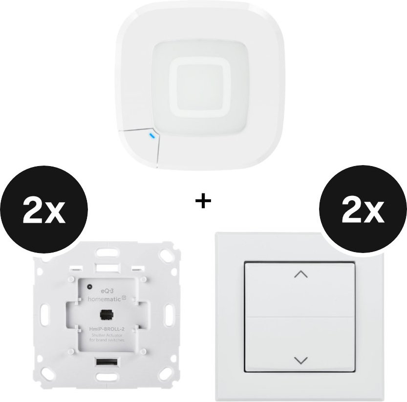 Homematic IP Starter-Set Rollladensteuerung - für 2 Rollläden / Markisen - mit Access Point 2 - Weiß