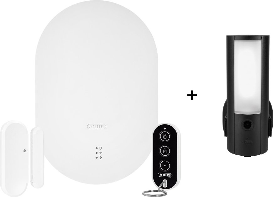 ABUS Smartvest Pro Funk-Alarmanlage - Starter-Set + WLAN Licht Außenkamera