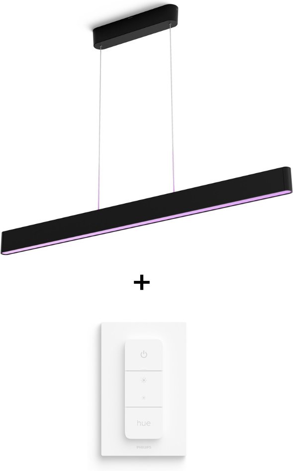 Philips Hue White & Color Ambiance Ensis Pendelleuchte 5500lm - Schwarz + gratis Dimmschalter