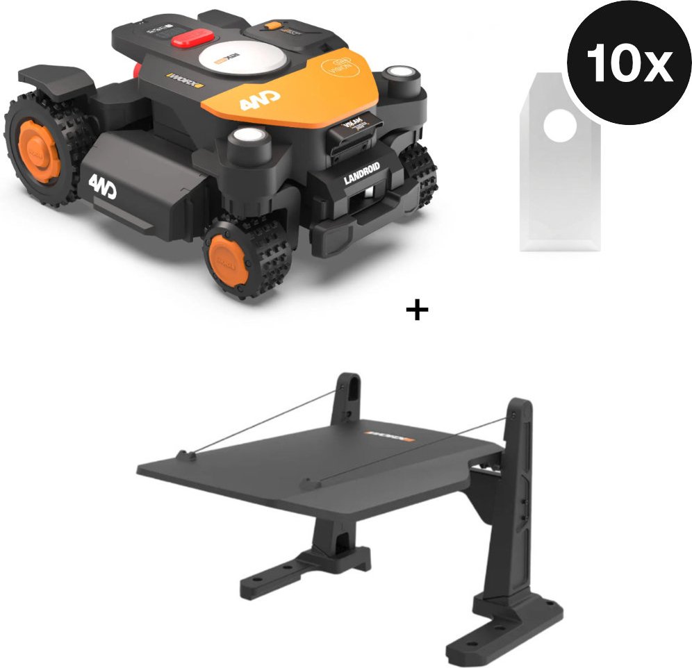 Worx WR340E Landroid Vision Cloud (Stereo AWD) + gratis Garage + gratis Ersatzklingen