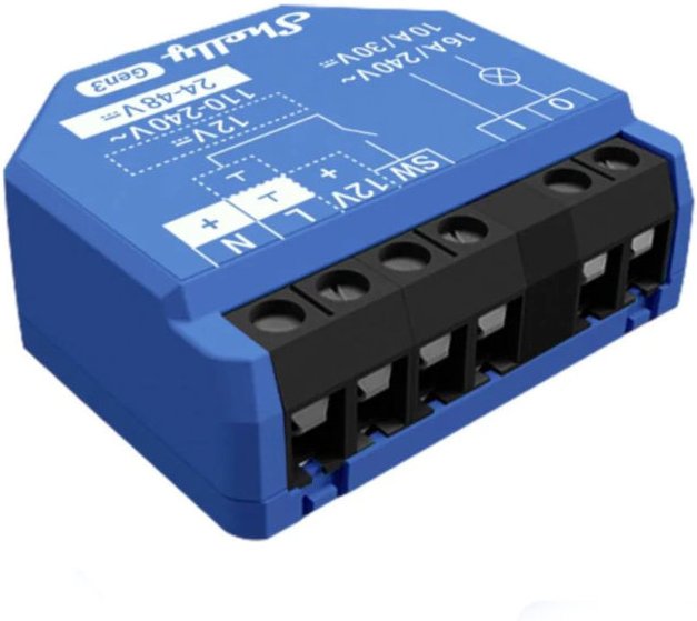 Shelly 1 (Gen. 3) - WLAN 1-Kanal Relais max. 16A - Blau (+12 Monate GRATIS Shelly Premium ab 100€)