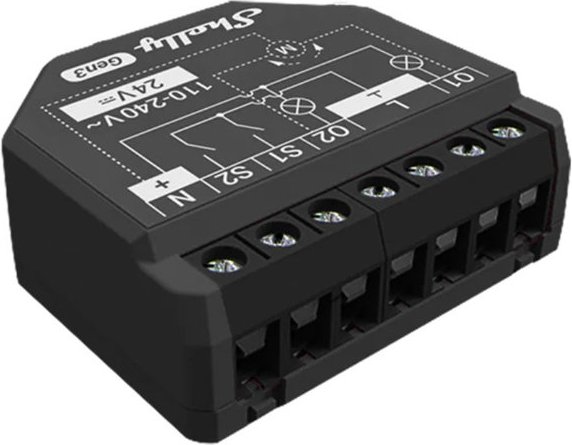 Shelly 2PM (Gen. 3) - Smart WLAN 2-Kanal Relais max. 16A - Schwarz (+12 Monate GRATIS Shelly Premium ab 100€)