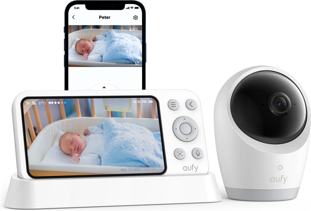 eufy Baby Monitor E21 - Smartes Babyfon mit Kamera - Weiß