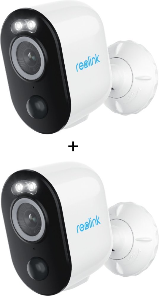 Reolink Argus Series B330 - Kabellose 2K Außenkamera mit Licht - 2er-Set