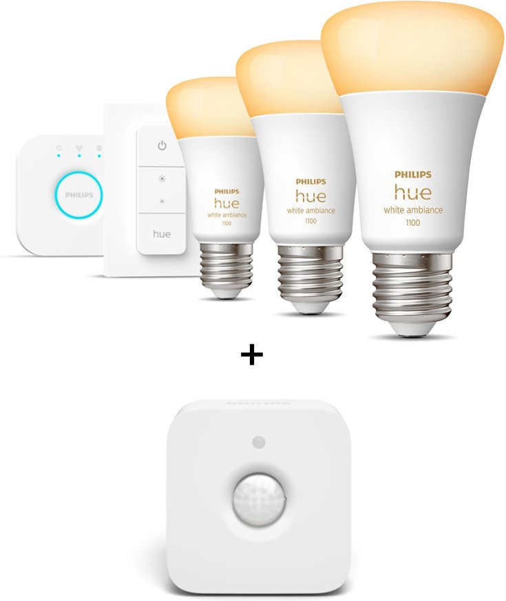 Philips Hue White Ambiance E27 1100lm Bluetooth Starter Kit + Bewegungsmelder