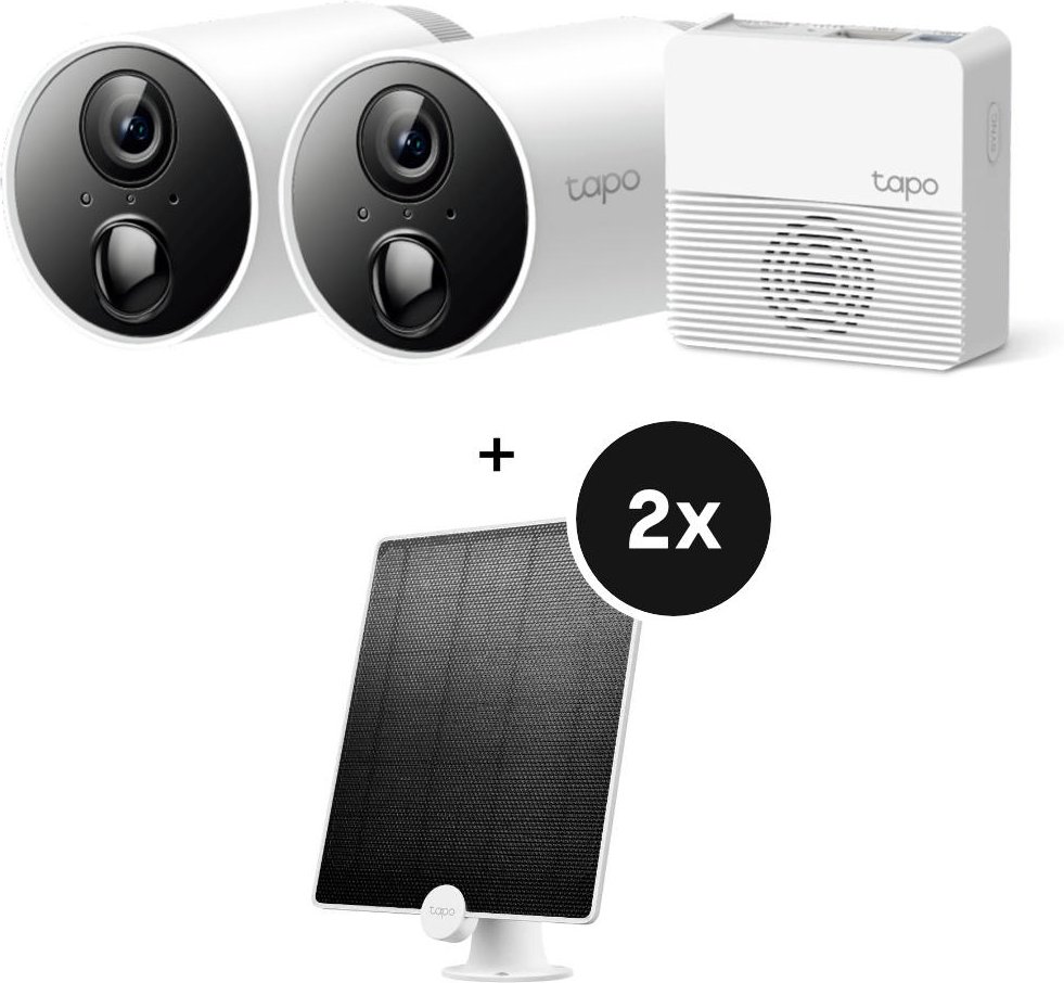 TP-Link Tapo C400S2 - Intelligentes 2-Kamera Sicherheitssystem + A200 Solarpanel 2er-Set