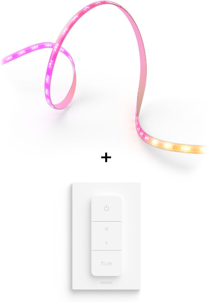 Philips Hue Set - mit Flux Gradient Lightstrip - 3m + Dimmschalter