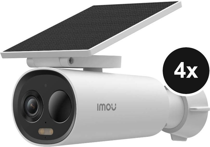 Imou Cell 3C All in One - 2K WLAN-Akku-Außenkamera mit integriertem Solarpanel - 4er-Set