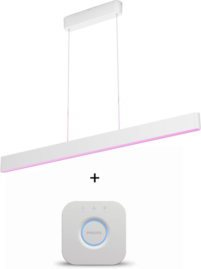 Philips Hue White & Color Ambiance Ensis Pendelleuchte 5500lm - Weiß + Bridge (+GRATIS Hombli Lichterkette)