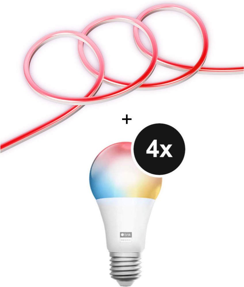 tink Basics Set - mit Neon Light Strip + 4 White & Color E27 Bulb