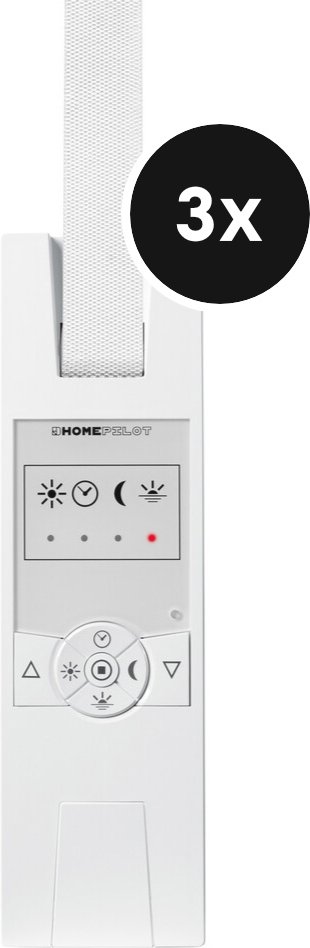 HOMEPILOT Gurtwickler RolloTron classic smart - 3er-Set (+GRATIS Hombli Lichterkette)