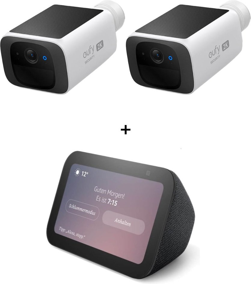 eufy SoloCam S220 - 2er-Set + Amazon Echo Show 5 (3.Gen)