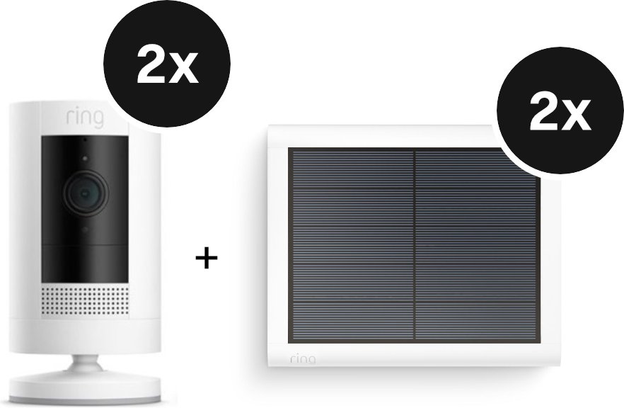 Ring Stick Up Cam Battery 2er-Set + Solar Panel (USB-C) 2er-Set