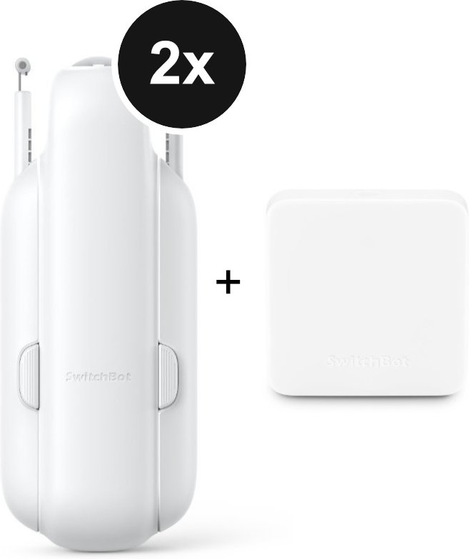 SwitchBot Curtain U-Rail V3 - 2er-Set + Hub Mini