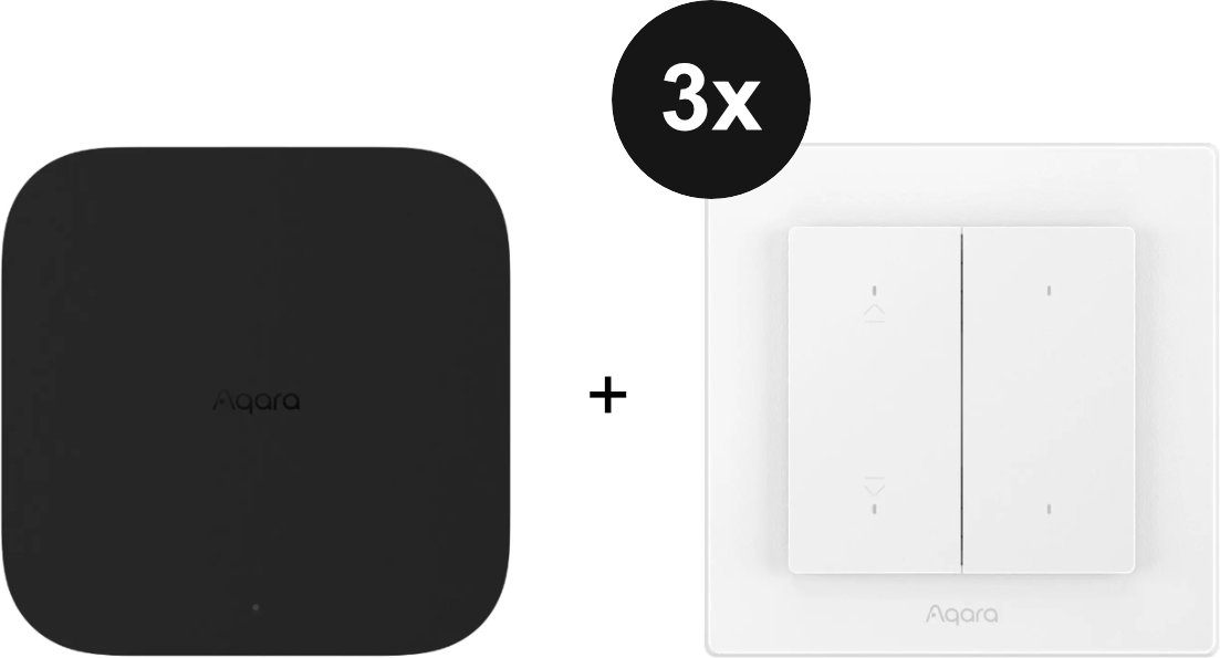 Aqara Starter Set Rollladensteuerung - mit Hub M3 und 3 Shutter Switch H2