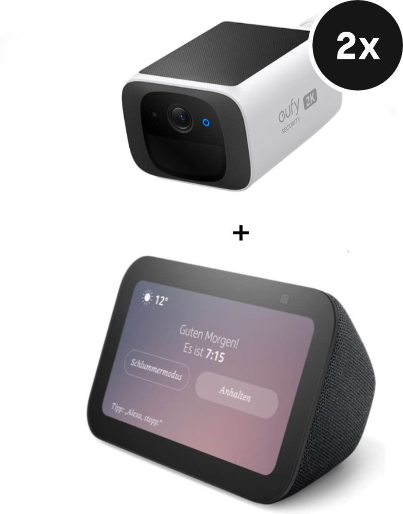 eufy SoloCam S220 - 2er-Set + Amazon Echo Show 5 (3.Gen)