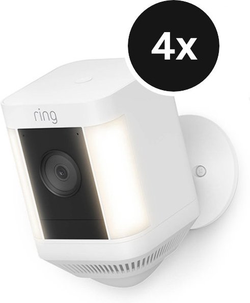 Ring Spotlight Cam Plus Battery - 4er-Set (+GRATIS Hombli Lichterkette)