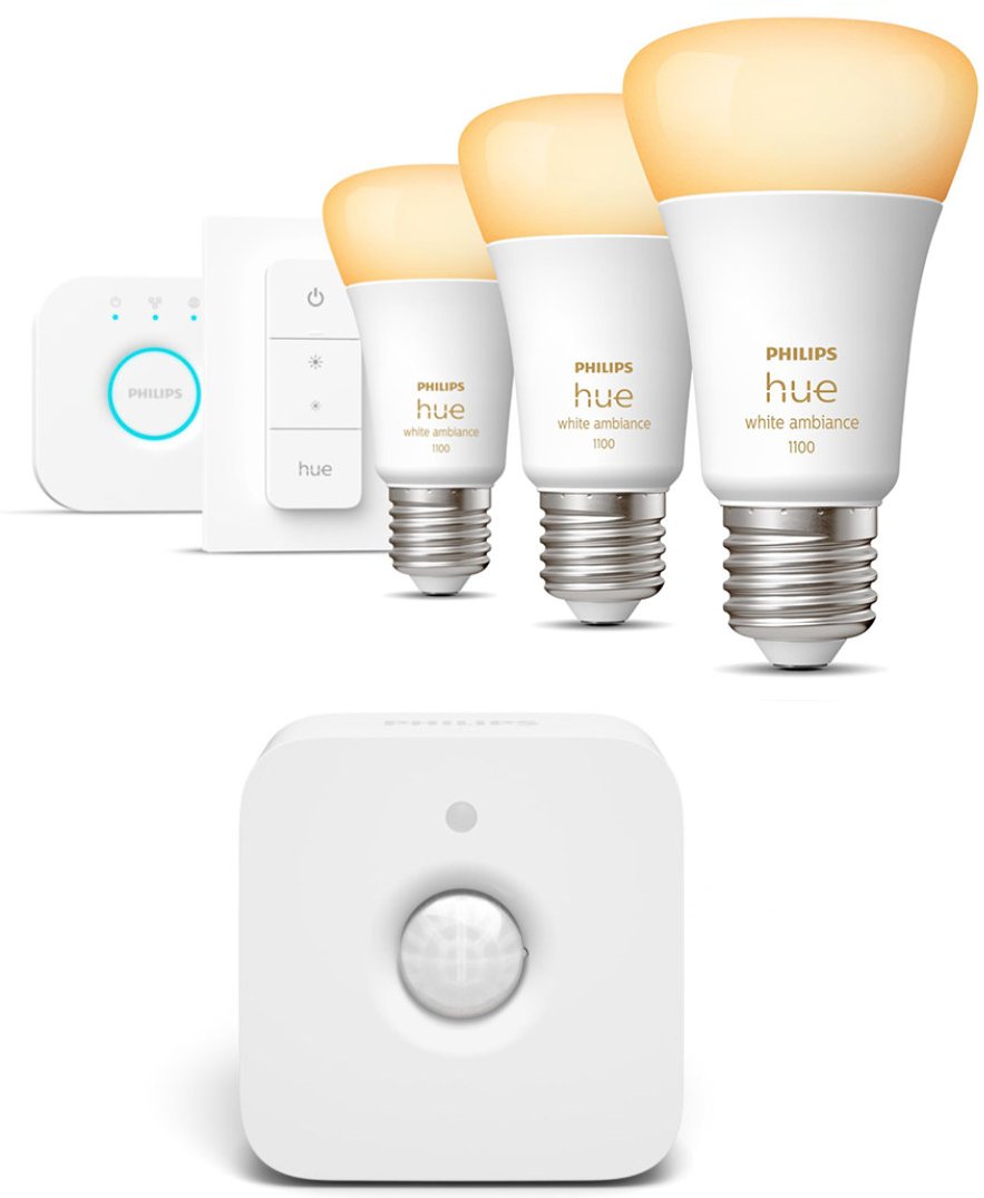 Philips Hue White Ambiance E27 1100lm Bluetooth Starter Kit + Bewegungsmelder