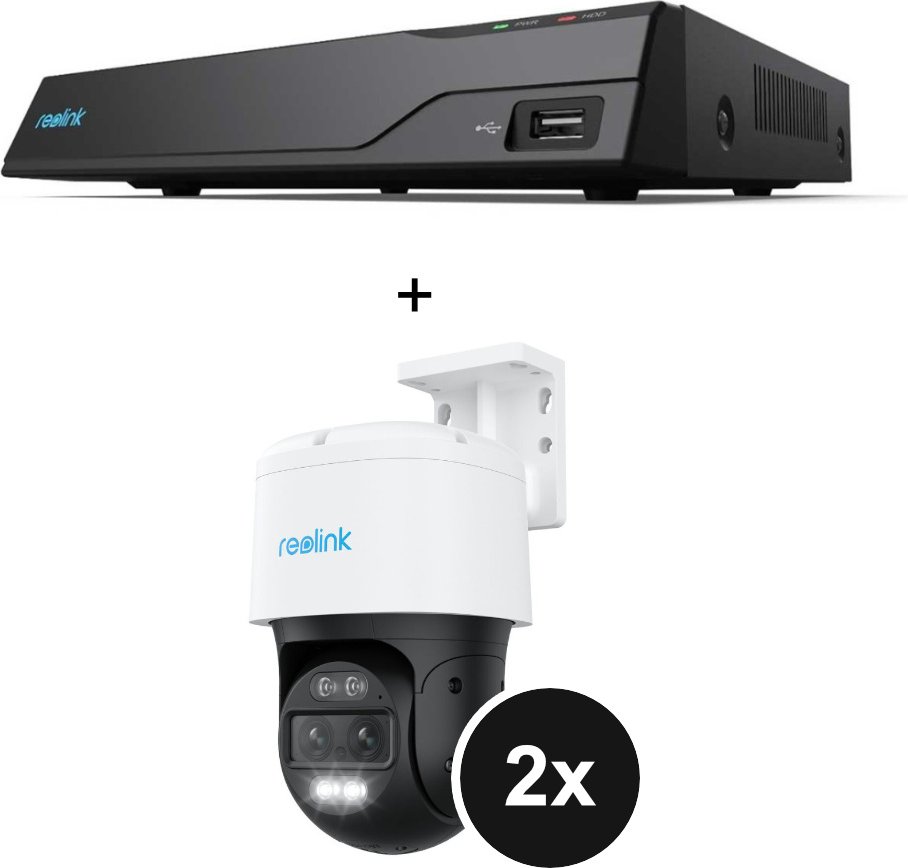 Reolink NVS8 - 8-Kamera PoE NVR mit 2TB Festplatte + TrackMix Series P760 - 4K PoE Dual-Außenkamera mit Auto Zoom & Trac...