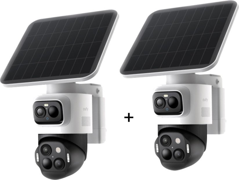 eufyCam S4 - 4K-Sicherheitskamera mit 3 Linsen - 2er-Set (+GRATIS Hombli Lichterkette)