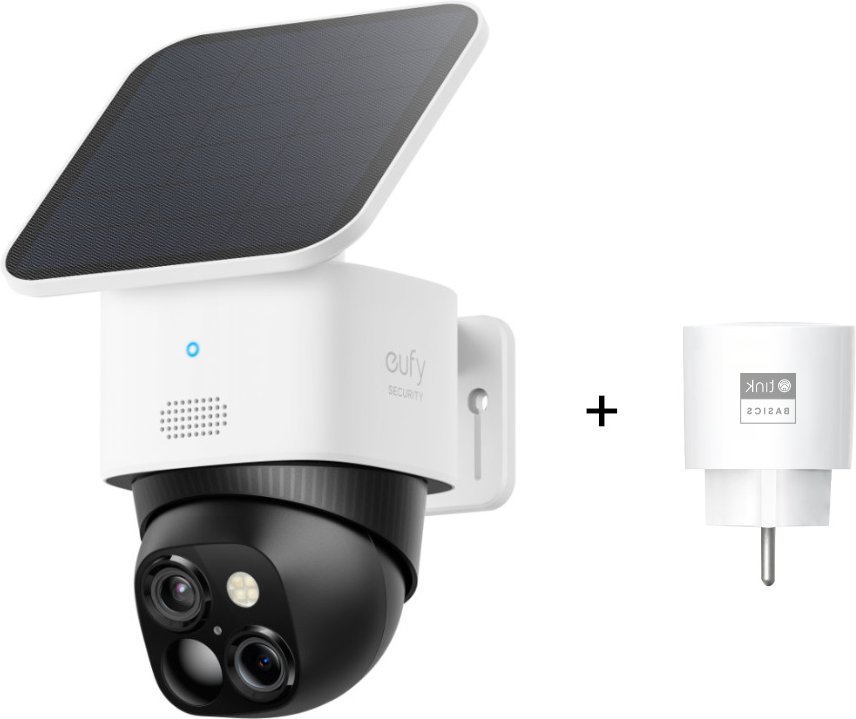 eufy SoloCam S340 - Dual Kamera Schwenk & Neige Outdoor Kamera + tink Basics Smart Plug - Matter