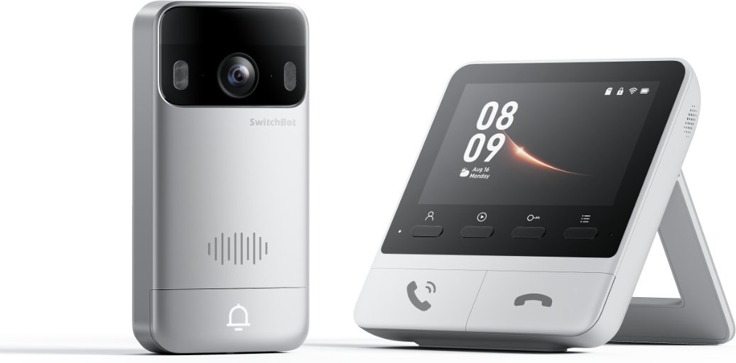SwitchBot Video Doorbell - inkl. Gegensprechanlage mit Monitor - Silber