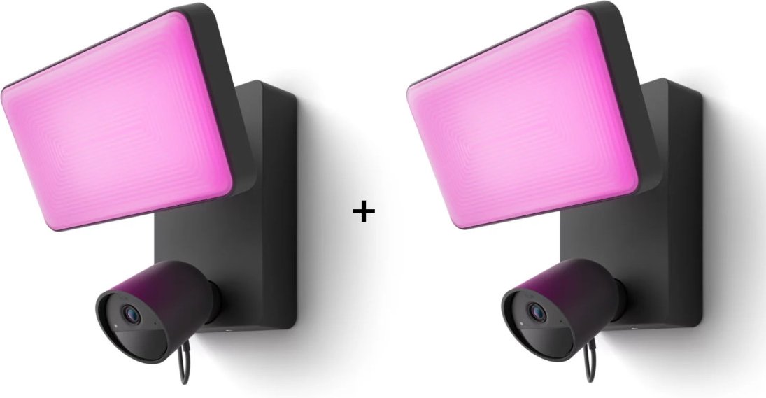 Philips Hue Secure Flutlichtkamera für den Außenbereich - 2er-Set