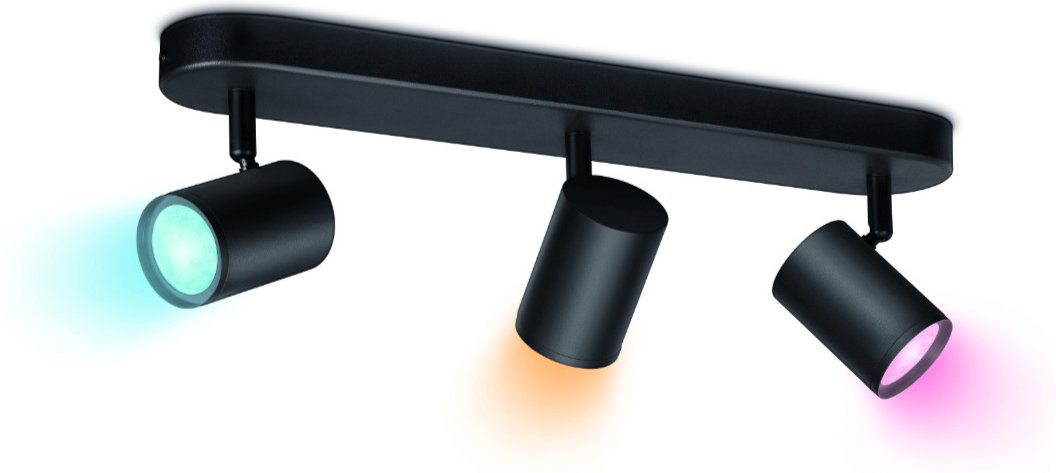 WiZ IMAGEO Spots Deckenleuchte Tunable Farbig 3x 5W - Schwarz
