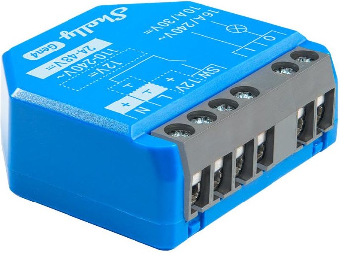 Shelly 1 (Gen. 4) - WLAN 1-Kanal Relais max. 16A - Blau (+12 Monate GRATIS Shelly Premium ab 100€)