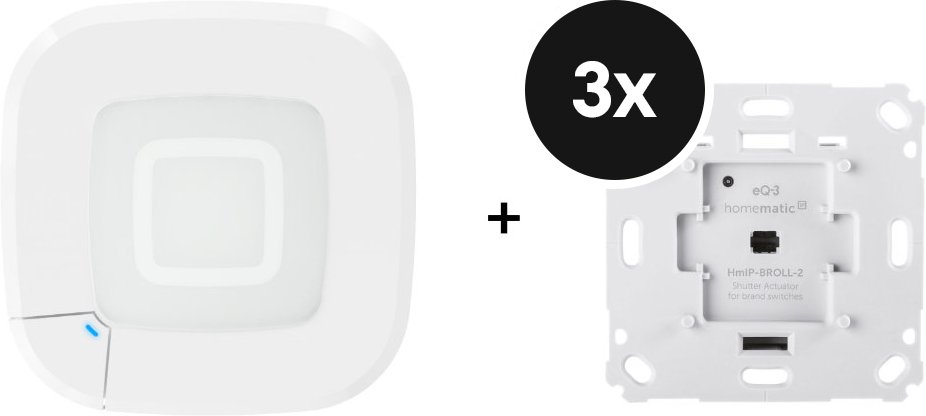 Homematic IP Starter Set mit 3 Rollladenaktoren für Markenschalter - Markisensteuerung - mit Access Point 2
