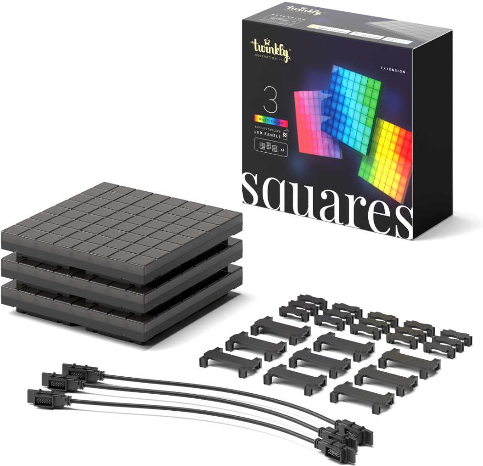 Twinkly Squares Extension 3er-Set - Schwarz
